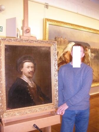 Полотно19 века, копирующее полотно 17 века &quot;Автопортрет&quot; Яна ван Харменса Рембрандта. Х.,м